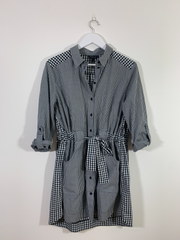 Gingham Dress with Tie Belt (Size 14)