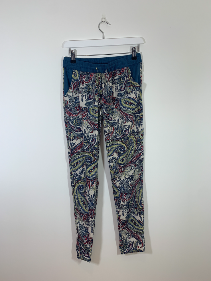 Multicoloured Patterned Trousers (Size 6)