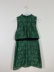 Green Floral Lace Dress (Size 12)