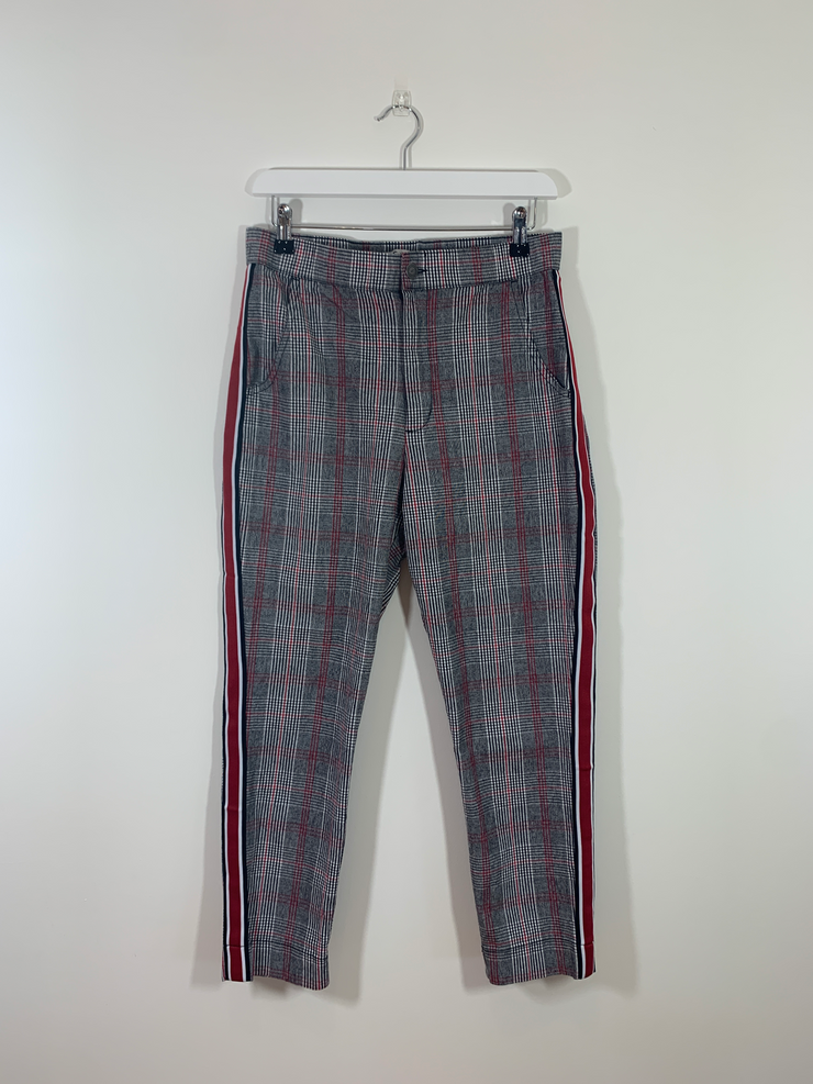 Check Trousers with Red Stripe (Medium)