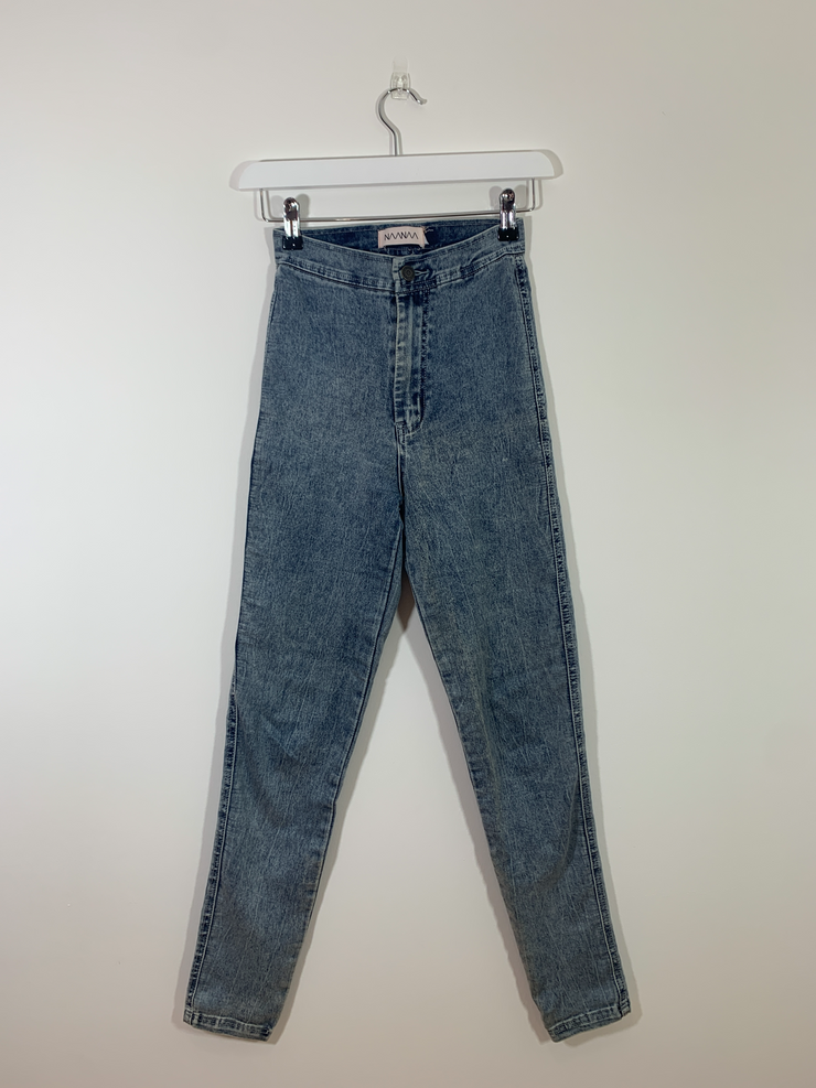 Blue Washed Super Skinny Jeans (Extra Small)