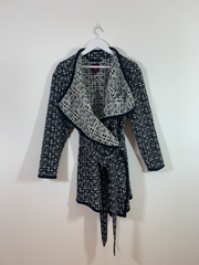 Dogtooth Coat with Tie Belt (Size 14)