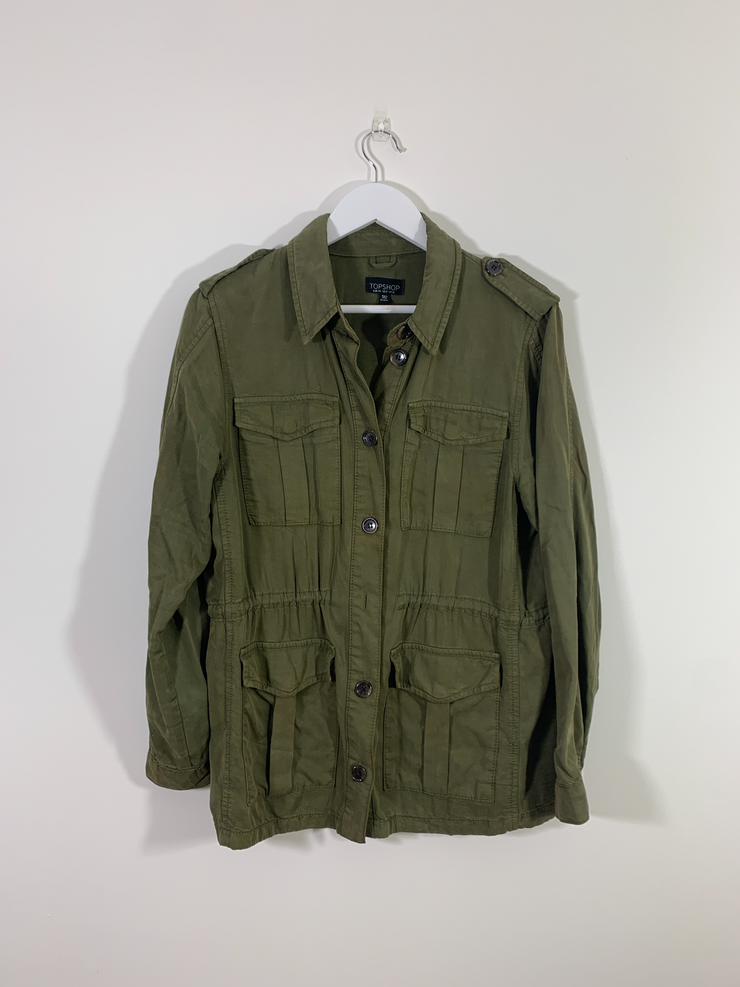 Kakhi Shacket with Tie Waist (Size 12)