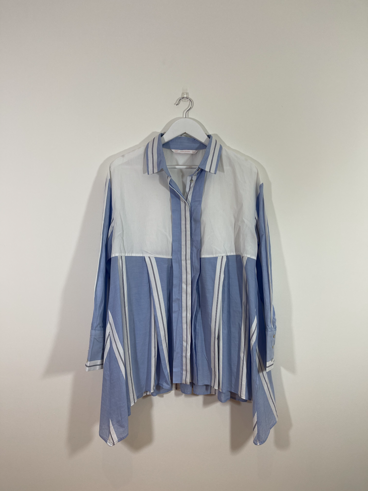 Blue and White Stripe Shirt (Large)