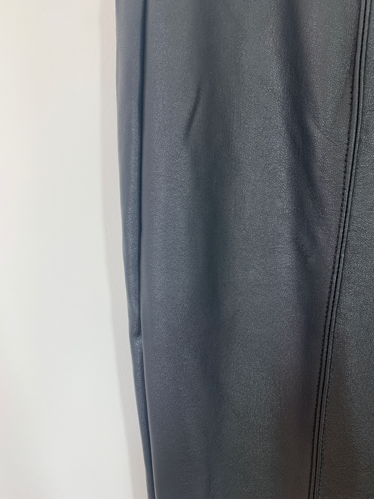 Black Faux Leather Leggings (Size 16)
