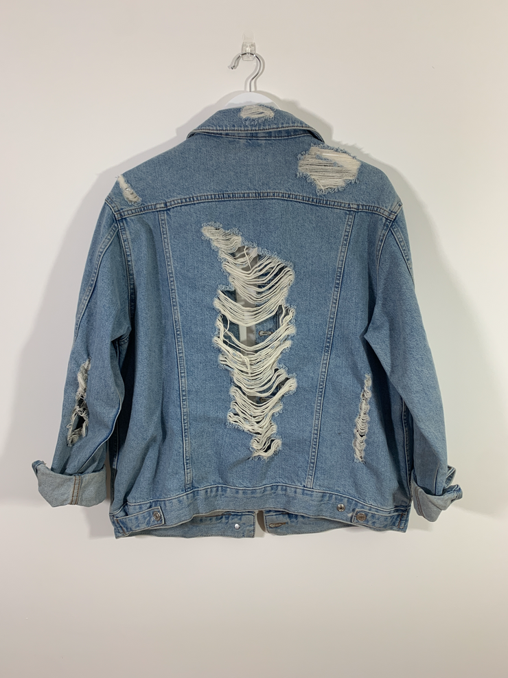 Ripped Denim Jacket (Size 14)
