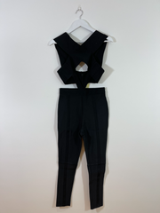Black Bandage Cross Over Jumpsuit (Multiple Sizes)