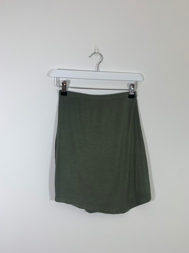 Kakhi Jersey Mini Skirt (Size 6)