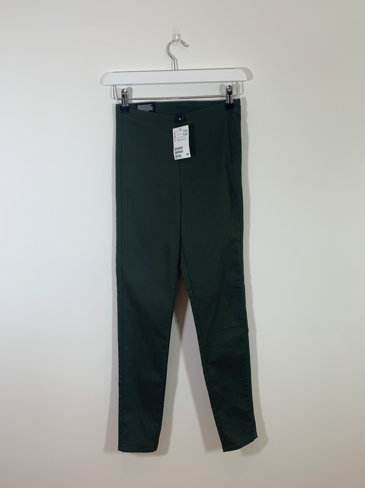 Green Super Skinny High Waist Trousers (Size 6)