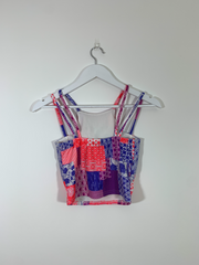 Multicoloured Halter Neck Crop Top (Size 6)