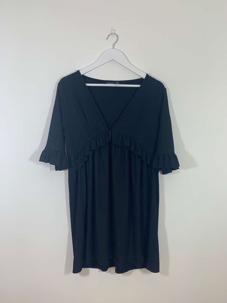Black Ribbed Dress (Size 14)