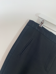 Satin Trimmed Black Trousers (Extra Large)