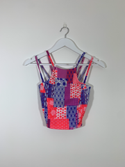 Multicoloured Halter Neck Crop Top (Size 6)