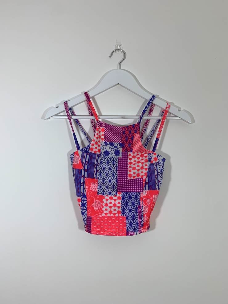 Multicoloured Halter Neck Crop Top (Size 6)