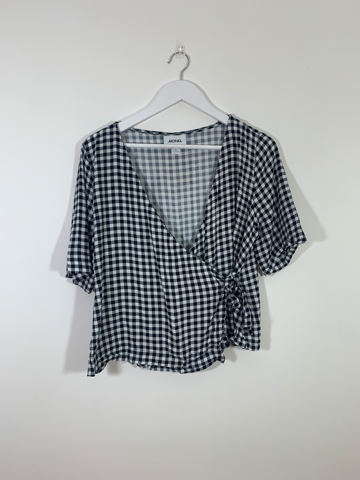 Gingham Wrap Top (Medium)