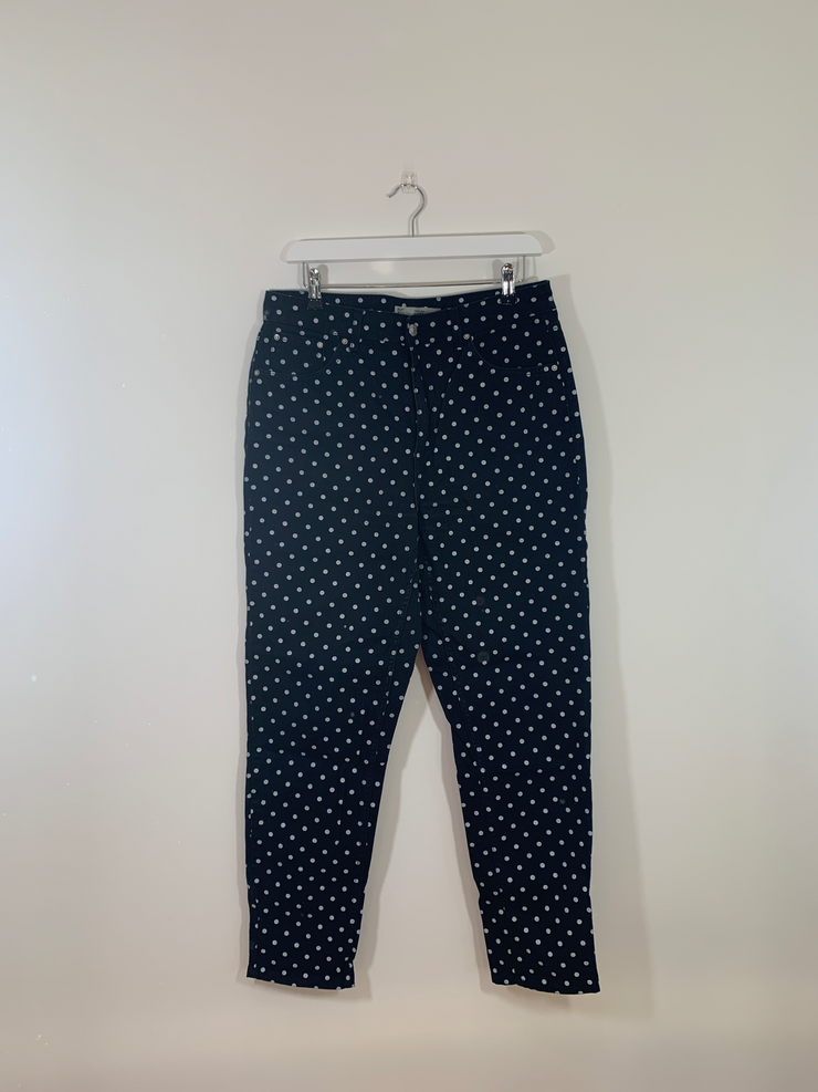 Black Polka Dot Mom Jeans (W32L32)