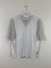 White Nike Top with Sheer Sleeves (Large)