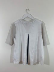 White Nike Top with Sheer Sleeves (Large)