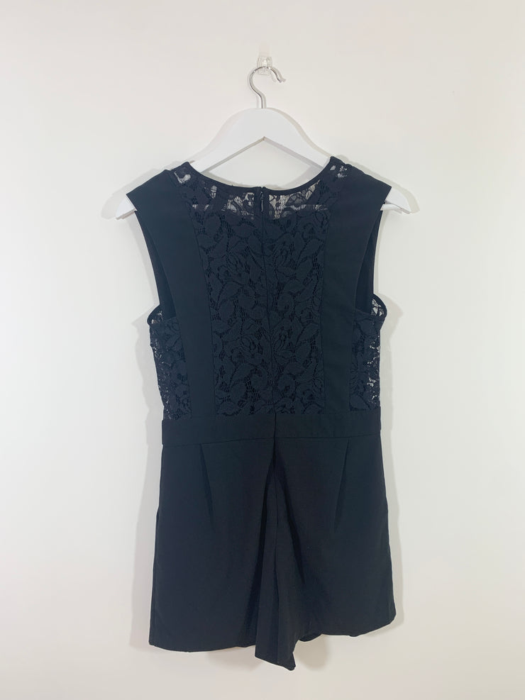Black Lace Playsuit (Small)