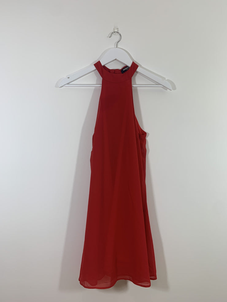 Red High Neck Dress (Size 8)