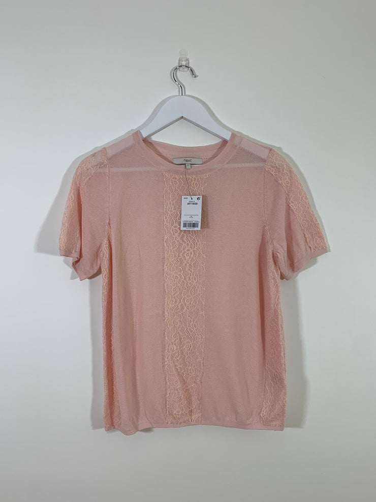Pink Lace T-Shirt (Size 14)