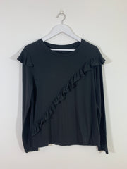Grey Long Sleeve Frill Top (Size 14)