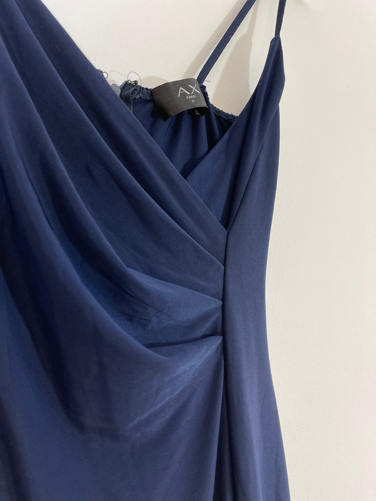Long Navy Dress with Split Leg (Size 8)