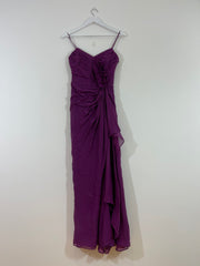 Purple Maxi Ruffle Dress (Size 6)