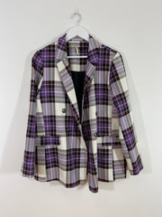 Purple Check Blazer (Size 14)