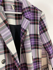 Purple Check Blazer (Size 14)