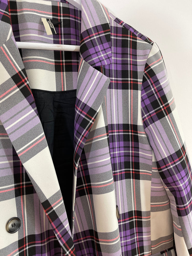 Purple Check Blazer (Size 14)