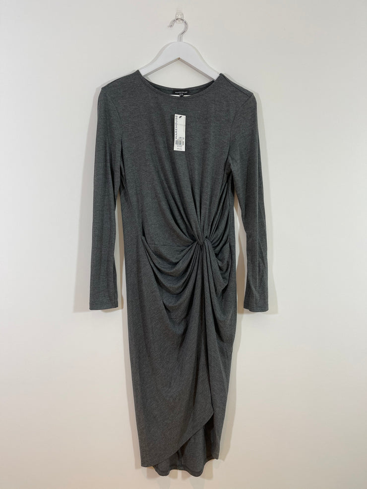 Grey Jersey Midi Dress (Size 14)