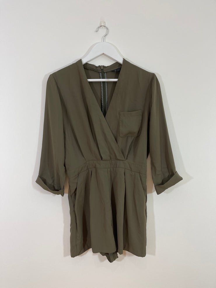 Kakhi Playsuit (Size 12)