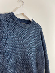 Blue Metallic Cable Knit Jumper (Size 12)