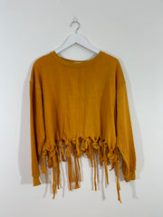 Mustard Tie Cropped Jumper (Size 14)