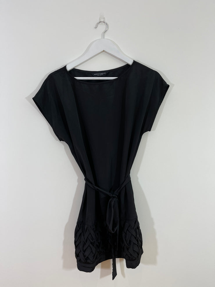 Black Tie Criss Cross Blouse (Size 14)