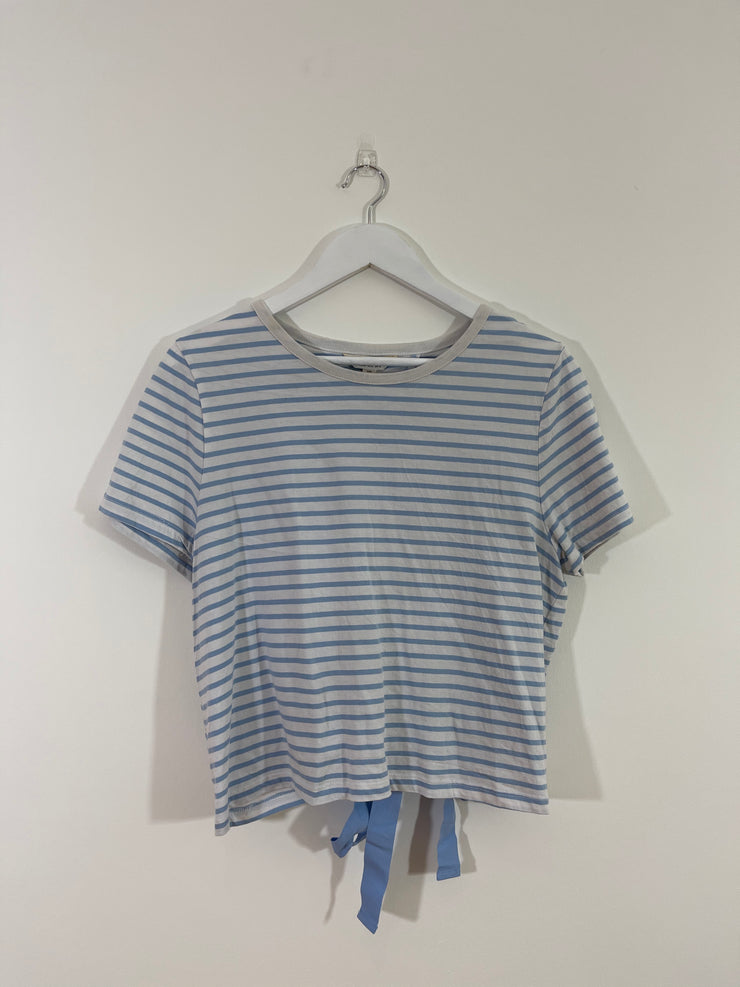 Stripe Open Back Top with Bow (Size 16)
