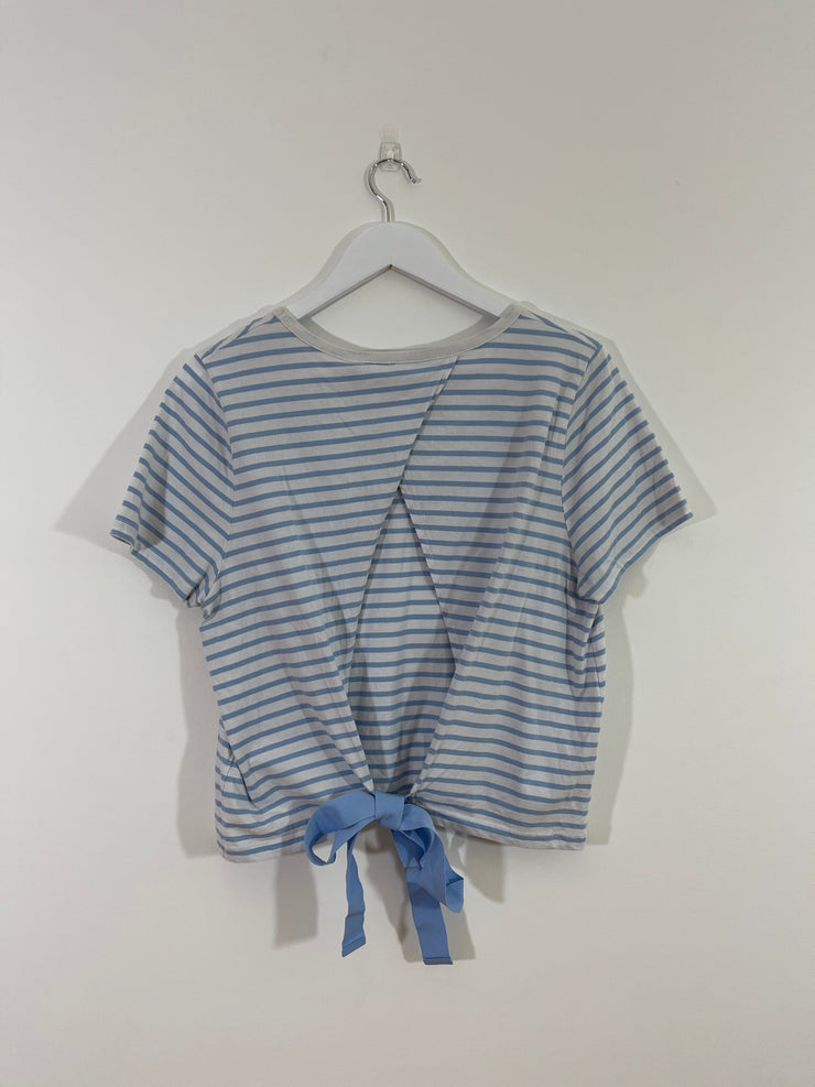 Stripe Open Back Top with Bow (Size 16)
