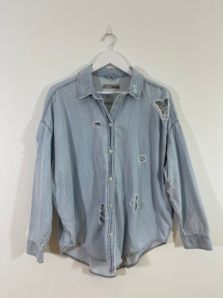Denim Ripped Shirt (Size 12)
