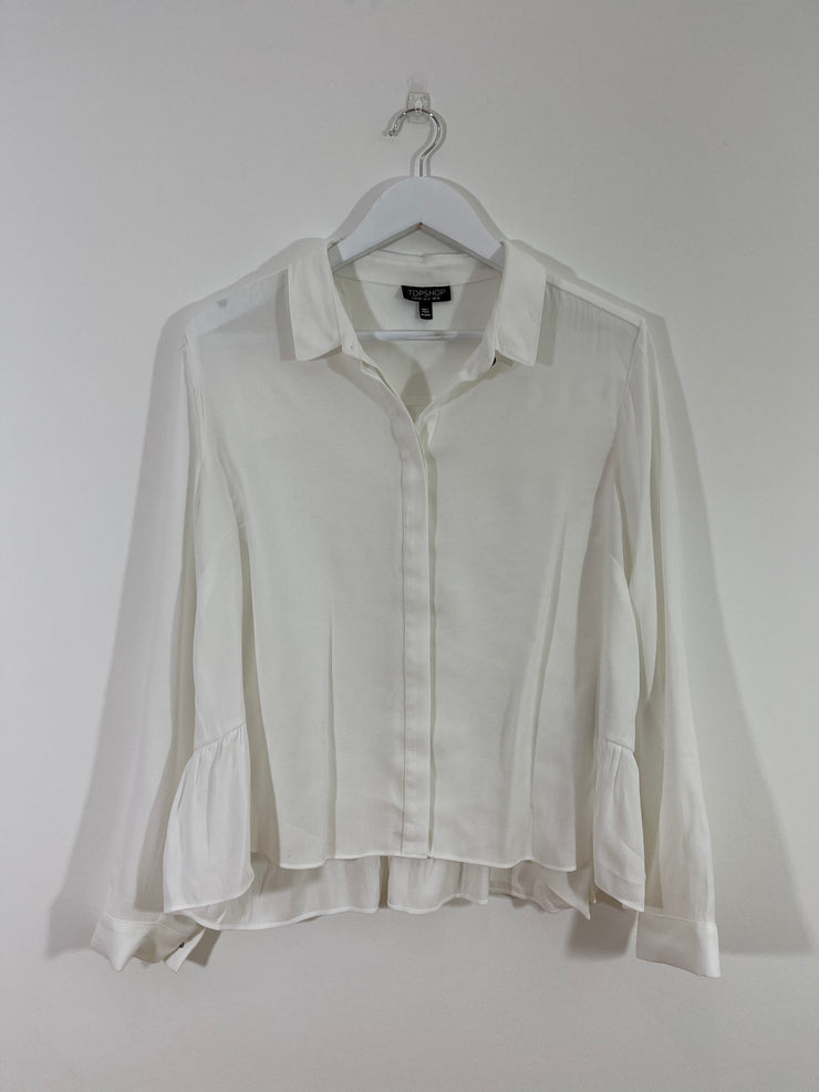 White Blouse with Frill Bottom (Size 16)