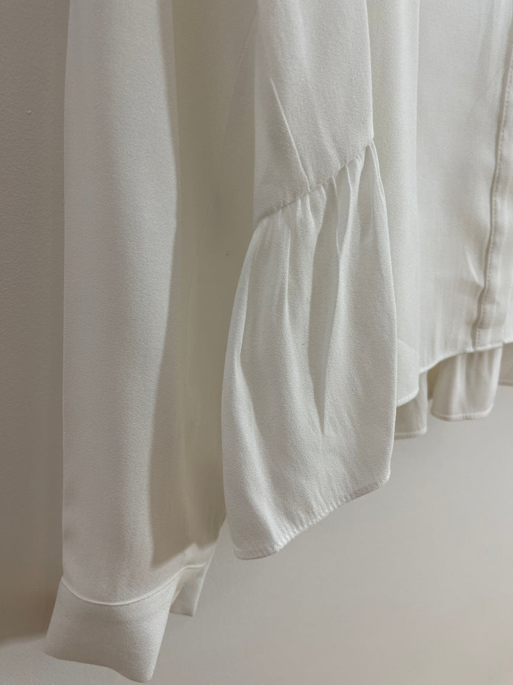 White Blouse with Frill Bottom (Size 16)