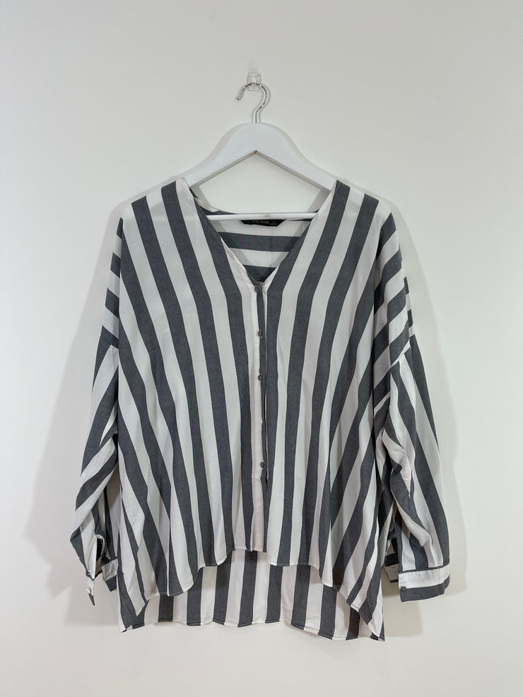 Grey and White Stripe Shirt (Extra Large)