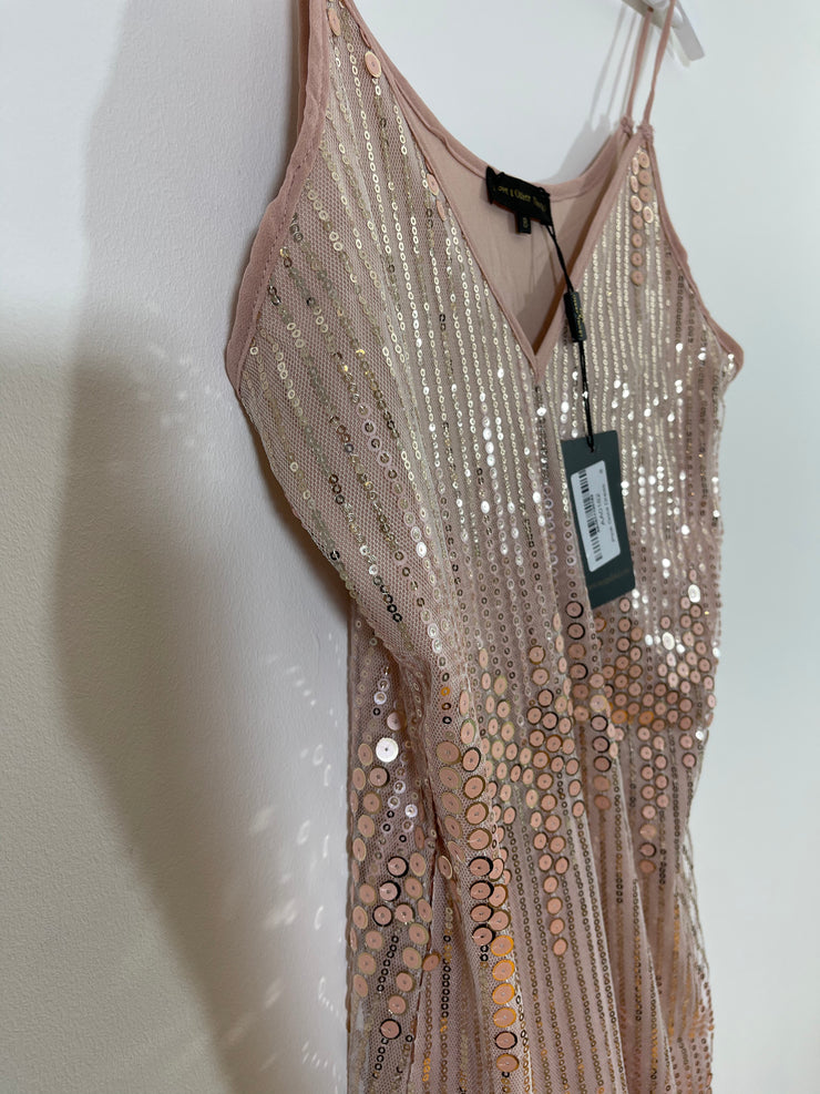 Pink Sequin Choker Mini Dress (Multiple Sizes)