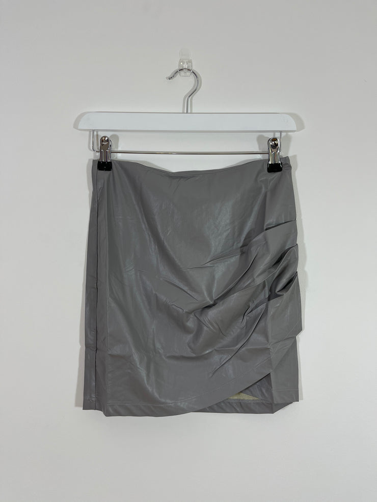 Grey Faux Leather Skirt (Multiple Sizes)