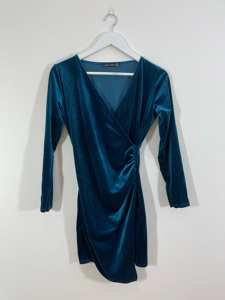 Velvet Blue Dress (Size 10)