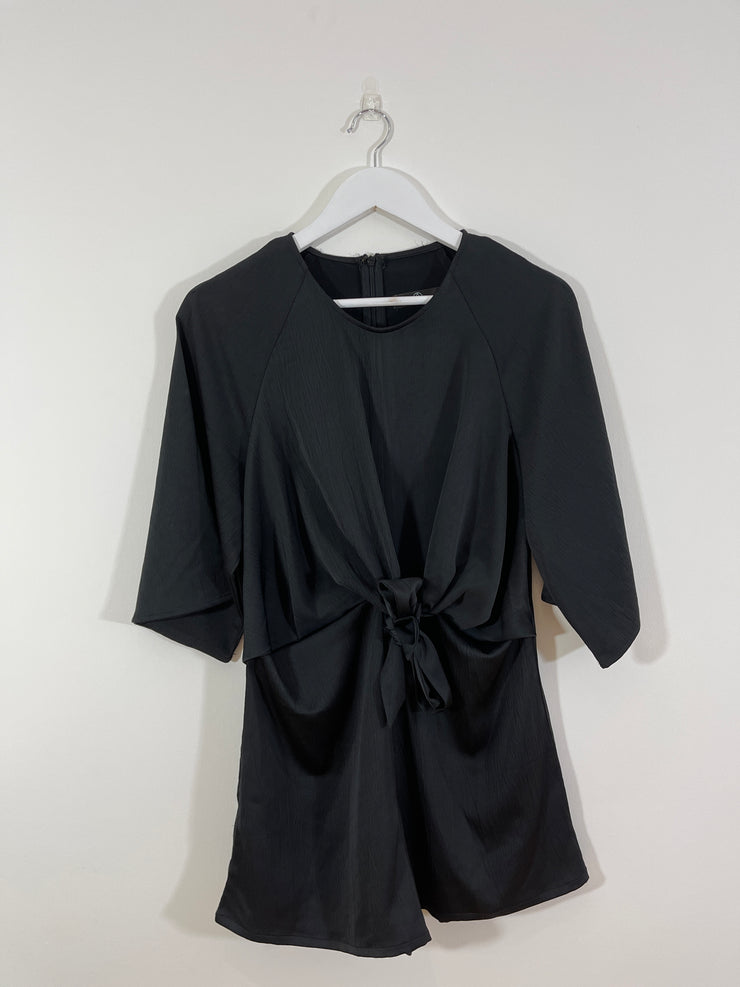 Black Tie Front Playsuit (Size 12)