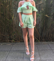 Green Co-ord Shorts and Crop Top (Multiple Sizes)
