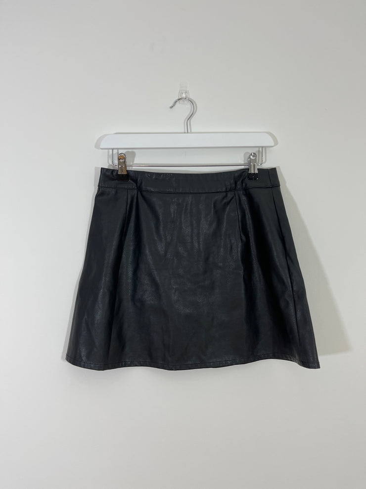 Faux Leather A-Line Skirt (Size 12)