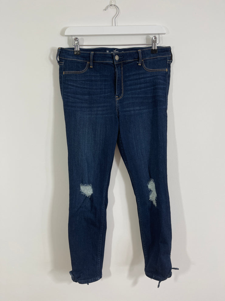 High Rise Cropped Tie Side Jeans (W31L26)