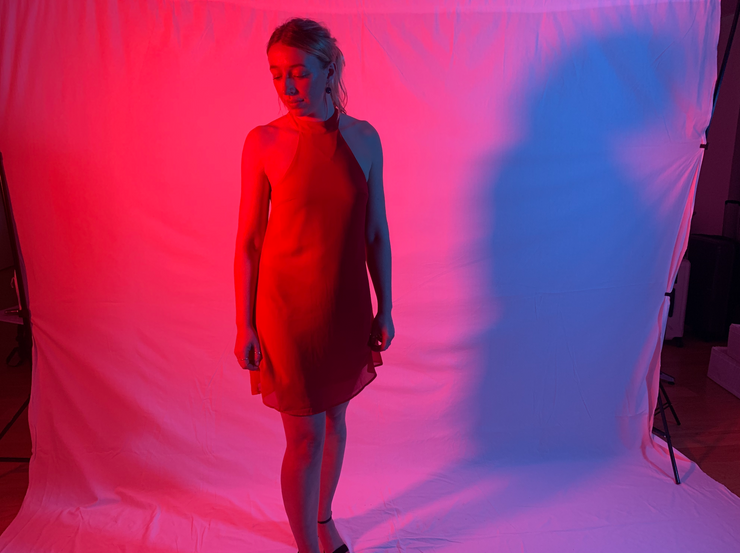 Red High Neck Dress (Size 8)